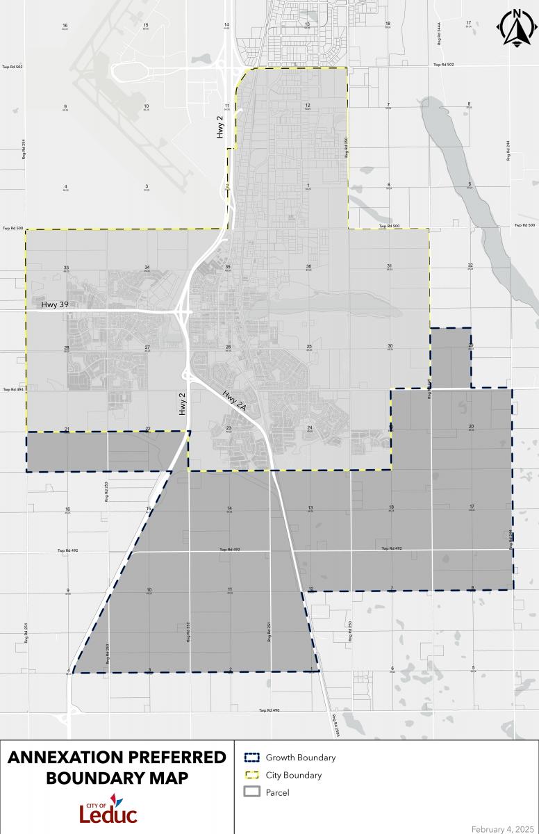 Map showing the proposed annexation area as of February 4, 2025