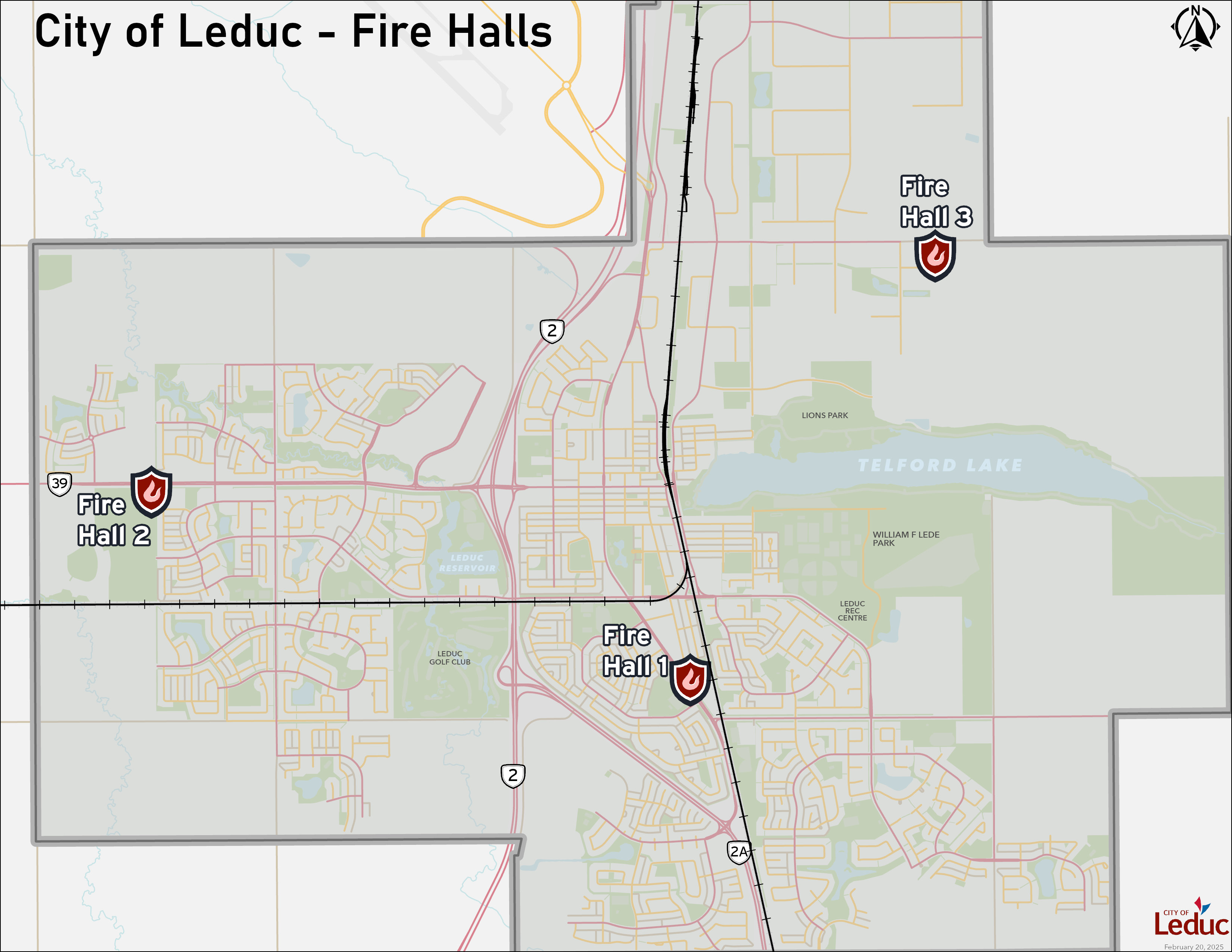 City of Leduc Fire Hall 3 Map