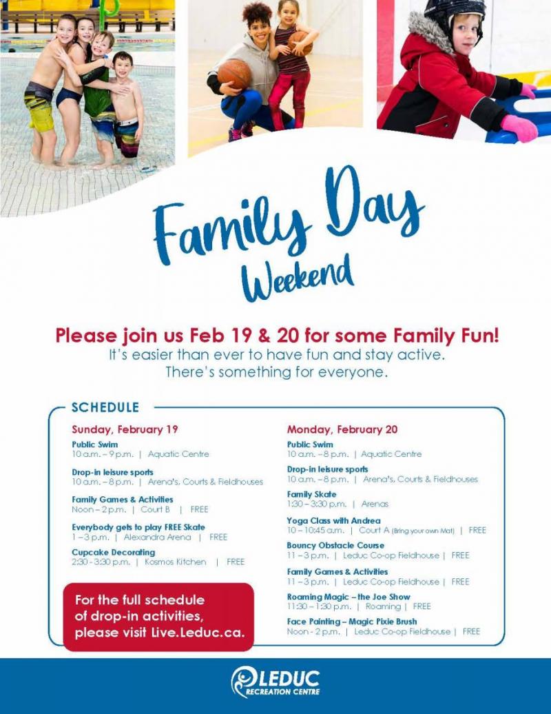 Family Day Long Weekend City of Leduc