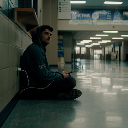 Homeless young man taking shelter inside Leduc