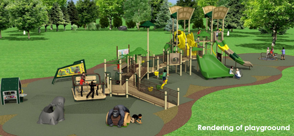 Rendering of Willow Park Playground Back View